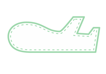 飛行機形フレーム（ステッチライン枠）