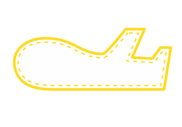 飛行機形フレーム（ステッチライン枠）