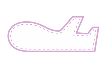 飛行機形フレーム（ステッチライン枠）