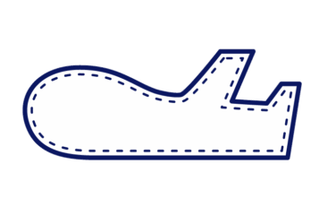 飛行機形フレーム（ステッチライン枠）