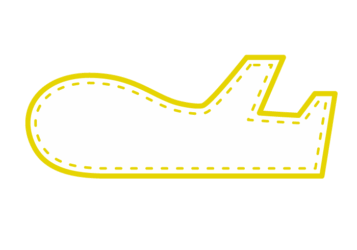 飛行機形フレーム（ステッチライン枠）