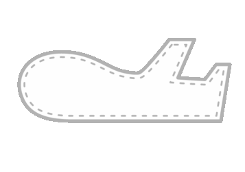 飛行機形フレーム（ステッチライン枠）