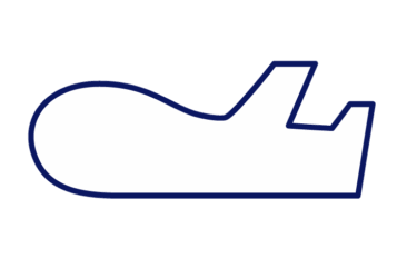 飛行機形フレーム（シンプル線枠）