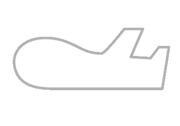 飛行機形フレーム（シンプル線枠）